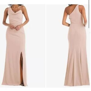 After Six One-Shoulder Draped Cowl-Neck Maxi Dress